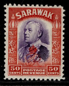 SARAWAK GVI SG161, 50c violet & scarlet, M MINT.