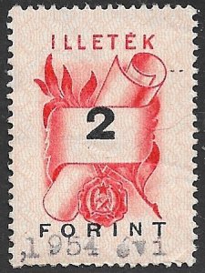 HUNGARY 1952-53 2ft Scroll ILLETEK Revenue Bft. 53 Used