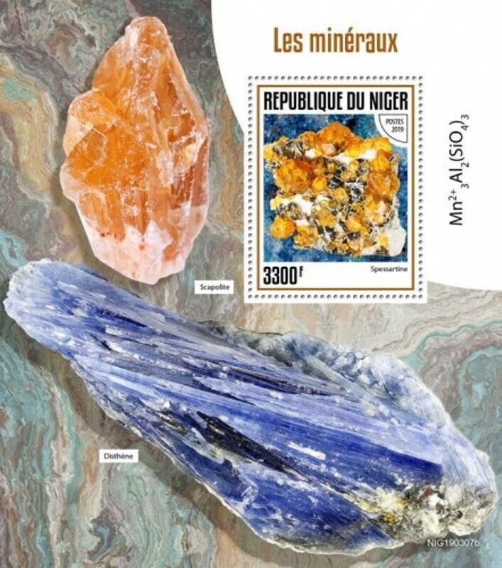 Niger - 2019 Minerals on Stamps - Stamp Souvenir Sheet - NIG190307b 