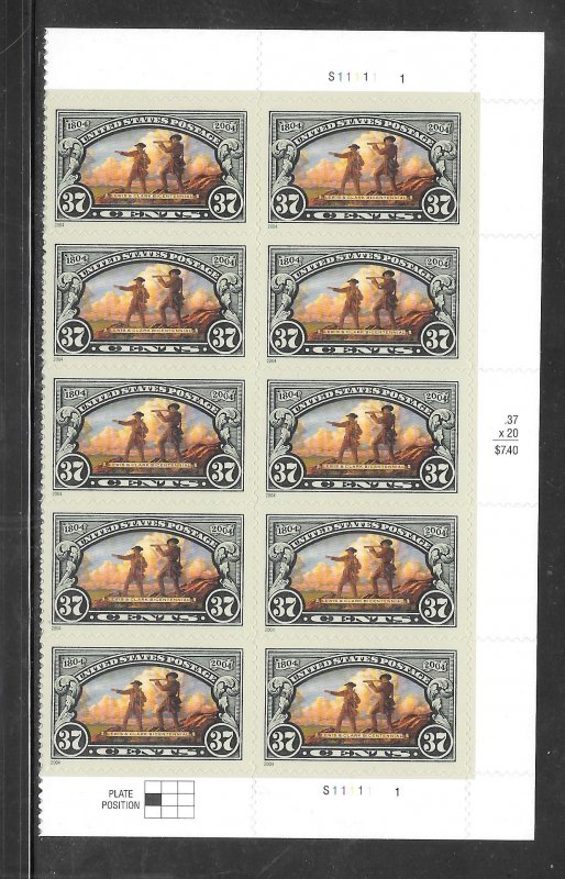 #3854 MNH Plate Block POS #4 Block of 10