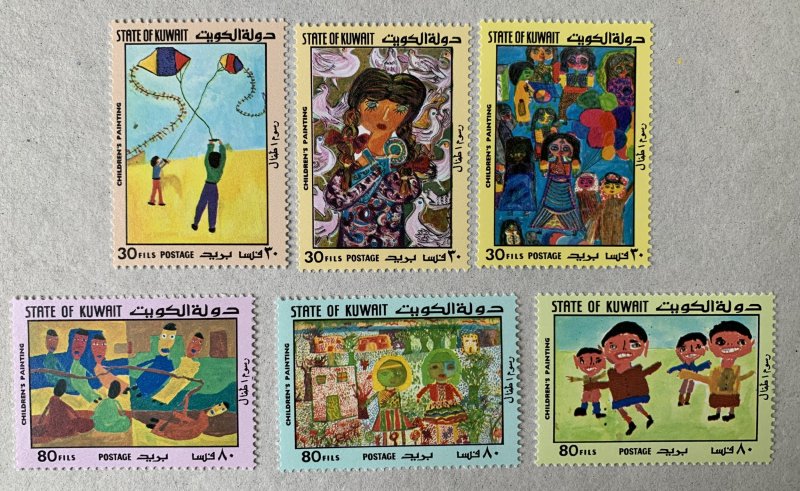 Kuwait 1979 Children's Paintings, MNH. Scott 784-789, CV $11.25,  Mi 826-831