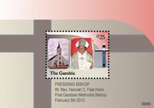 Gambia 2012 - Methodist Bishops - Souvenir stamp sheet - Scott #3420 - MNH