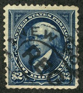 US #262 SCV $1,900. $2 Madison, VF/XF used, lighter than normally seen cancel...