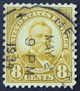 U.S. Used Stamp Scott #640 8c Grant, Superb. Lovely 1934 CDS Cancel. A Gem!