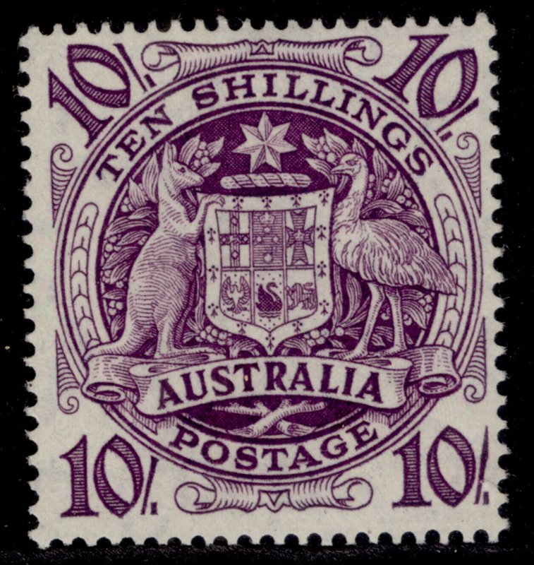 AUSTRALIA GVI SG224b, 10s purple, LH MINT. Cat £20.