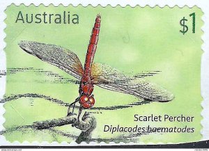 AUSTRALIA 2017 $1 Multicoloured, Stamp Collecting Month-Scarlet Percher Micro...