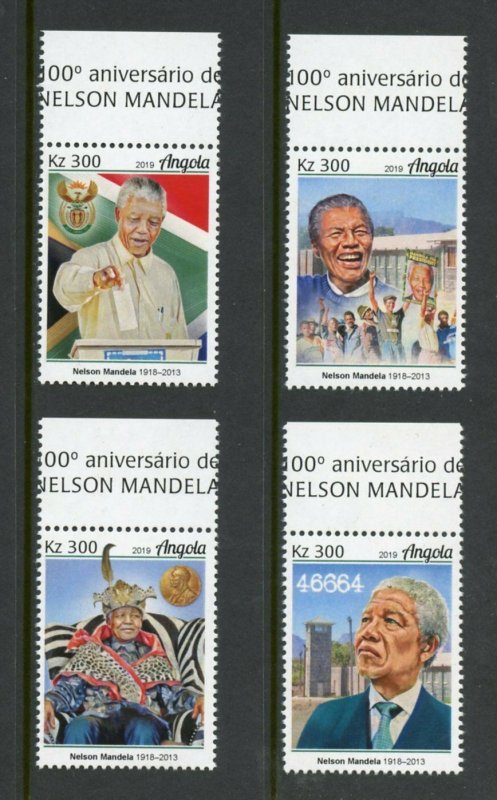 ANGOLA 2019 100th BIRTH OF NELSON MANDELA  SET MINT NEVER HINGED 