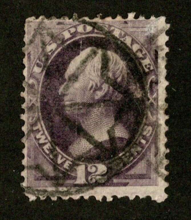 ED-960 USA SCOTT 151 – 1870-71 12c Clay, dull violet USED $210 MINOR FAULTS