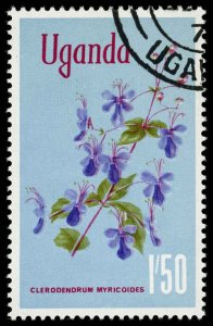 UGANDA Sc 125 CANCELED - 1969 1s6p Blue butterfly bush