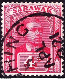 SARAWAK 1918 4 Cents Rose-Red SG53a Used