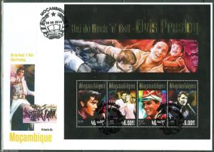 MOZAMBIQUE 2014 ELVIS PRESLEY KING OF ROCK AND ROLL SHEET FDC