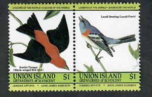 St. Vincent Grenadines - Union Island #188 Birds MNH attached pair