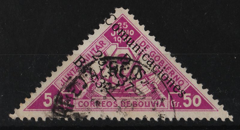 Bolivia 1937 Surcharge on 1931 stamp 50c+3B (1/2) USED