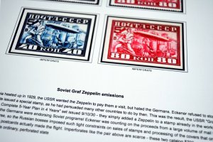 COLOR PRINTED ZEPPELIN AIRMAIL 1928-1936 STAMP ALBUM PAGES (30 illustr. pages)