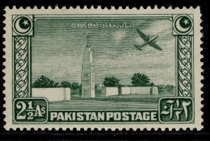 PAKISTAN GVI SG21, 2½a green, M MINT.