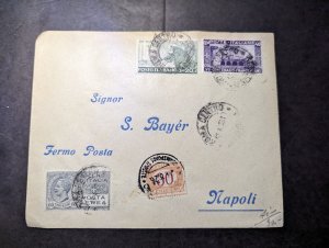 1926 Italy Airmail Cover Milan to Naples S Bayer