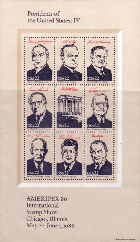U.S. Souvy Shts Sc# 2216 / 2219 Presidents Set of 4 MNH ST39