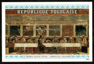 Togo 1984 - The Last Supper, Castagno- Souvenir Sheet - Scott 1296 - MNH