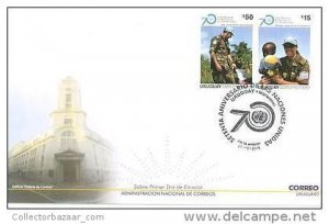 ONU UN blue helmet military war woman soldier  child URUGUAY FDC cover  2015