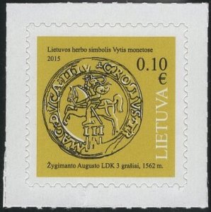 Lithuania 2015 MNH Sc 1041 10c White knight Vytis Coin from 1562