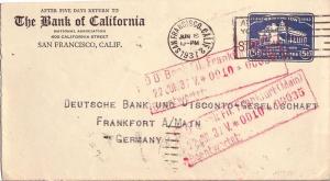 United States California San Francisco 1937 machine  5c Washington Bicentenia...
