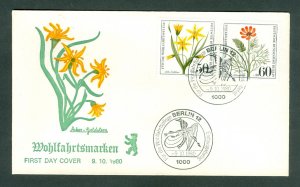 Germany, Berlin.1980. FDC. Welfare. Wild Flowers. Sc# 9 NB 172-173.