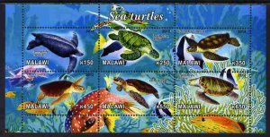 MALAWI - 2012 - Sea Turtles - Perf 6v Sheet - MNH - Private Issue