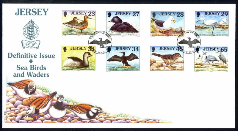 Jersey Sc# 909-916 FDC 1999 Sea Birds & Waders