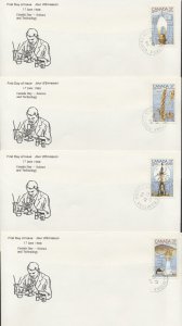 1988 #1206-1209 Set of Science & Tech FDCs Ken Covers Cachet Winnipeg CDS