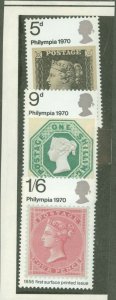 Great Britain #642-644  Single (Complete Set) (Stamps On Stamps)