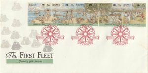Australia 1988 The First Fleet January 1788 Arrival FDC Sc#1030a-e