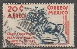 MEXICO C82, 10¢ PLAN DE GUADALUPE, 25th ANNIVERSARY. SINGLE, USED. VF. (1499)