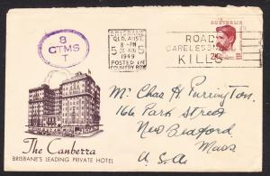 Australia - 1949 cover to US - Posted in Country Box cancel