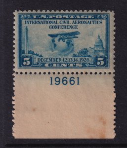 1928 Sc 650 Aeronautics Conference MNH disturbed gum plate number Hebert CV $27