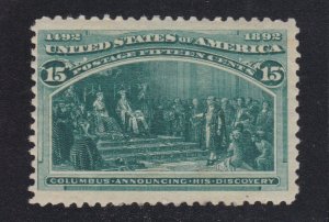 US 238 15c Columbian Exposition Mint F-VF OG H SCV $200