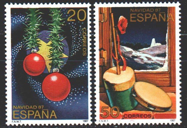 Spain. 1987. 2805-6. Christmas, balls, New Year. MNH.