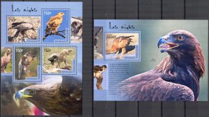 Togo 2014 Birds Eagles Mouses Sheet + S/S MNH