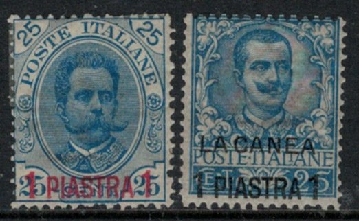 Italy Albania Offices -  Sassone n. 1+2 (n.1 Super Centered MH* +n.2 MNH**)