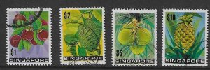 SINGAPORE SG221/4 1973  FRUITS USED