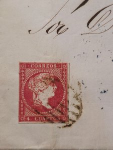 B/1.. 2 Spanish cover 1855 &1857 #Madrid #MI32a #MI40a