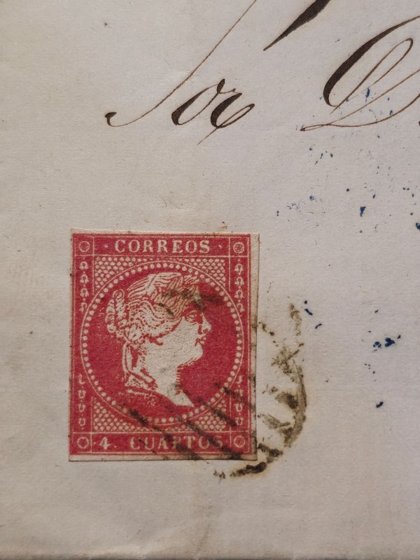 B/1.. 2 Spanish cover 1855 &1857 #Madrid #MI32a #MI40a