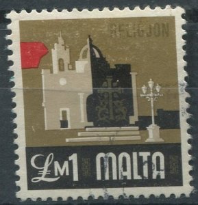 Malta Sc#467 Used, £1 multi, Definitives 1973-1976: Aspects of Malta (1973)