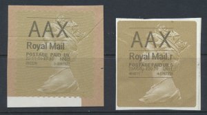 GB Horizon Labels -  2 - AAX  Labels  - various values see details & scan