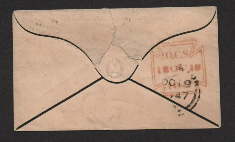 $Great Britain Sc#3 pair on Mourning cover numerical cancels 1847