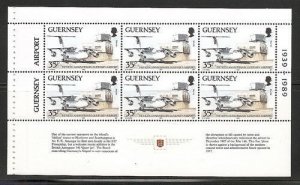 Guernsey 35p 1989 50th airport anniv. booklet pane mnh sc 408a