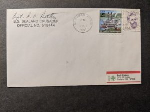 Ship SS SEA-LAND CRUSADER Naval Cover 1991 SAN JUAN, PUERTO RICO