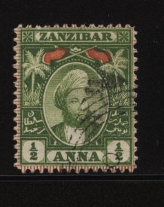 Zanzibar # 56     1/2a, used..scv $ .45