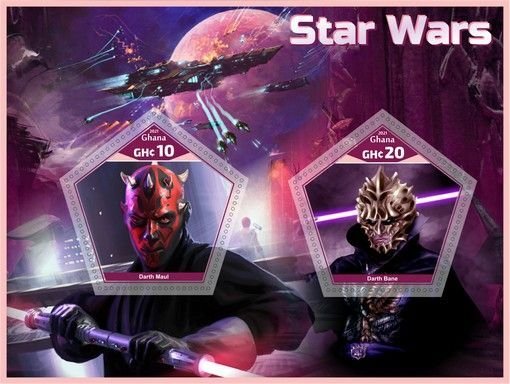 Stamps. Cinema. Space. Star Wars  2021 year 1+1 sheets perforated Ghana