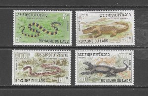 LAOS #156-9 REPTILES MNH