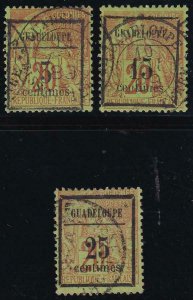 Guadeloupe 1889 SC 3-5 Usedt Set 